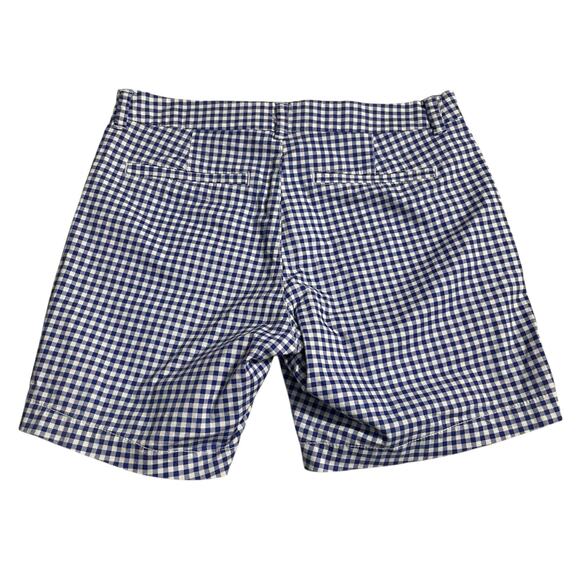 Old Navy Shorts Womens Size 8 Everyday Short Blue Gingham Plaid Mid Rise Zip Fly - Picture 2 of 10